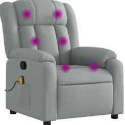 vidaXL massagestol stof lysegrå