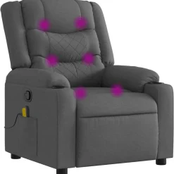 vidaXL massagestol stof mørkegrå