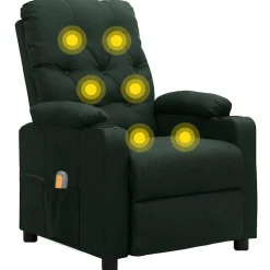 vidaXL massagestol stof mørkegrøn