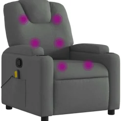vidaXL massagestol stof mørkegrå