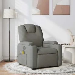 vidaXL massagestol stof mørkegrå