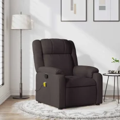 vidaXL massagestol stof mørkebrun
