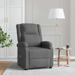 vidaXL massagestol stof mørkegrå