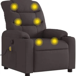 vidaXL massagestol stof mørkebrun