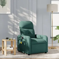 vidaXL massagestol stof mørkegrøn
