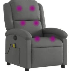 vidaXL massagestol stof mørkegrå