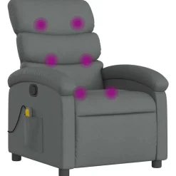 vidaXL massagestol stof mørkegrå