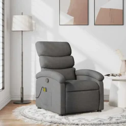 vidaXL massagestol stof mørkegrå