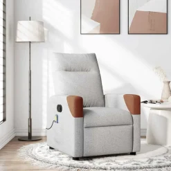 vidaXL massagestol stof skygrå