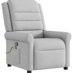 vidaXL massagestol stof skygrå