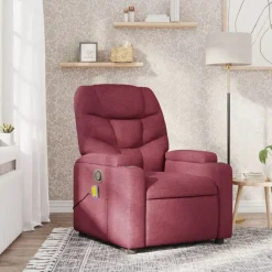 vidaXL massagestol stof vinrød