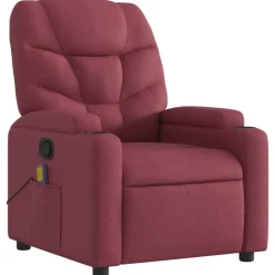 vidaXL massagestol stof vinrød