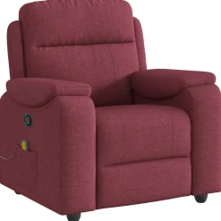 vidaXL massagestol stof vinrød