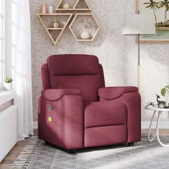 vidaXL massagestol stof vinrød