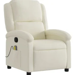 vidaXL massagestol velour cremefarvet