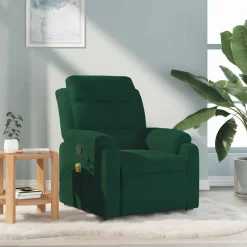 vidaXL massagestol velour mørkegrøn
