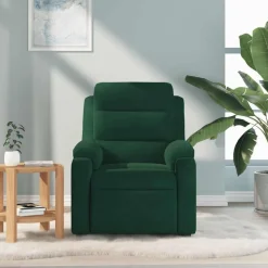 vidaXL massagestol velour mørkegrøn