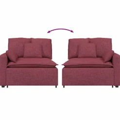 vidaXL modulopbygget sofaarmlænsendemodul med hynder 100 cm vinrød