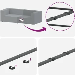 vidaXL modulopbygget sofaarmlænsendemodul med hynder 100 cm lysegrå