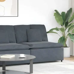 vidaXL modulopbygget sofacentermodul med hynder 100 cm mørkegrå