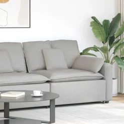 vidaXL modulopbygget sofaarmlænsendemodul med hynder 100 cm skygrå