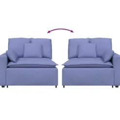 vidaXL modulopbygget sofaarmlænsendemodul med hynder 100 cm jeansblå