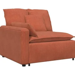 vidaXL modulopbygget sofaarmlænsendemodul med hynder 100 cm rød orange
