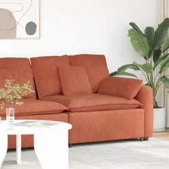 vidaXL modulopbygget sofaarmlænsendemodul med hynder 100 cm rød orange