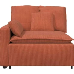 vidaXL modulopbygget sofaarmlænsendemodul med hynder 100 cm rød orange