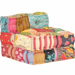 vidaXL modulpuf stof patchwork
