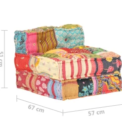 vidaXL modulpuf stof patchwork