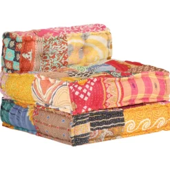 vidaXL modulpuf stof patchwork