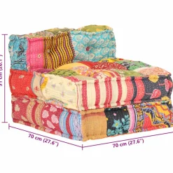 vidaXL modulpuf stof patchwork