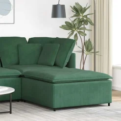 vidaXL modulær sofa fodskammel modul 100x100x48 cm mørkegrøn