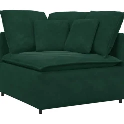 vidaXL modulsofa hjørnemodul med hynder 100 cm mørkegrøn
