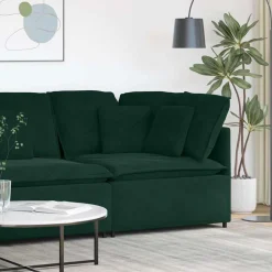 vidaXL modulsofa hjørnemodul med hynder 100 cm mørkegrøn