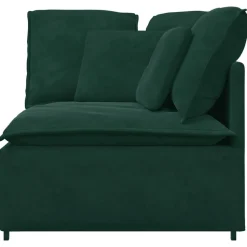 vidaXL modulsofa hjørnemodul med hynder 100 cm mørkegrøn