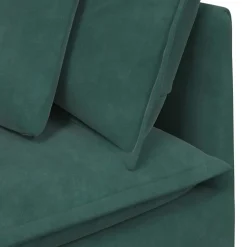 vidaXL modulsofa hjørnemodul med hynder 100 cm mørkegrøn