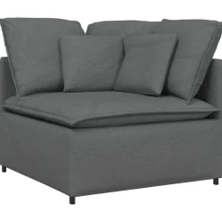 vidaXL modulsofa hjørnemodul med hynder 100 cm mørkegrå