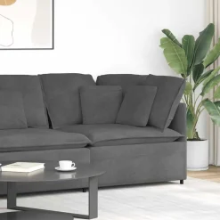 vidaXL modulsofa hjørnemodul med hynder 100 cm mørkegrå