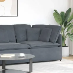 vidaXL modulsofa hjørnemodul med hynder 100 cm mørkegrå
