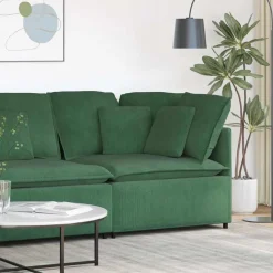 vidaXL modulsofa hjørnemodul med hynder 100 cm mørkegrøn