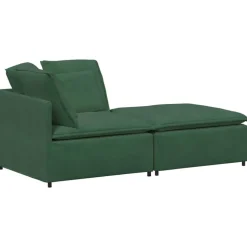vidaXL modulsofa med fodskammel og hynder fløjlsstof mørkegrøn