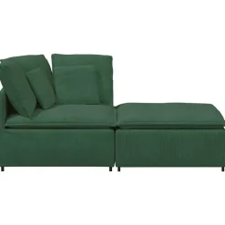 vidaXL modulsofa med fodskammel og hynder fløjlsstof mørkegrøn