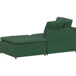 vidaXL modulsofa med fodskammel og hynder fløjlsstof mørkegrøn