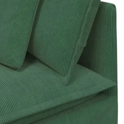 vidaXL modulsofa med fodskammel og hynder fløjlsstof mørkegrøn