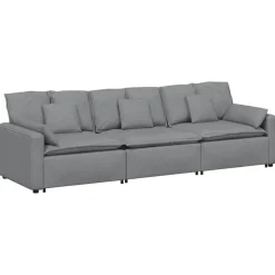 vidaXL modulsofa med hynder lysegrå