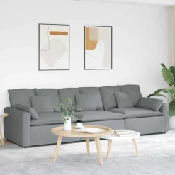 vidaXL modulsofa med hynder lysegrå