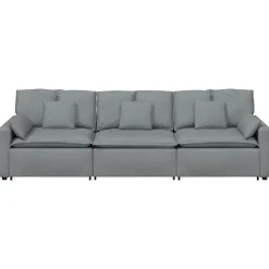 vidaXL modulsofa med hynder lysegrå