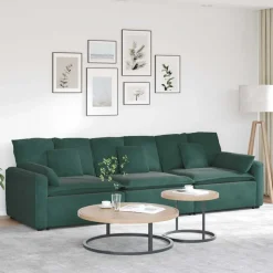 vidaXL modulsofa med hynder mørkegrøn